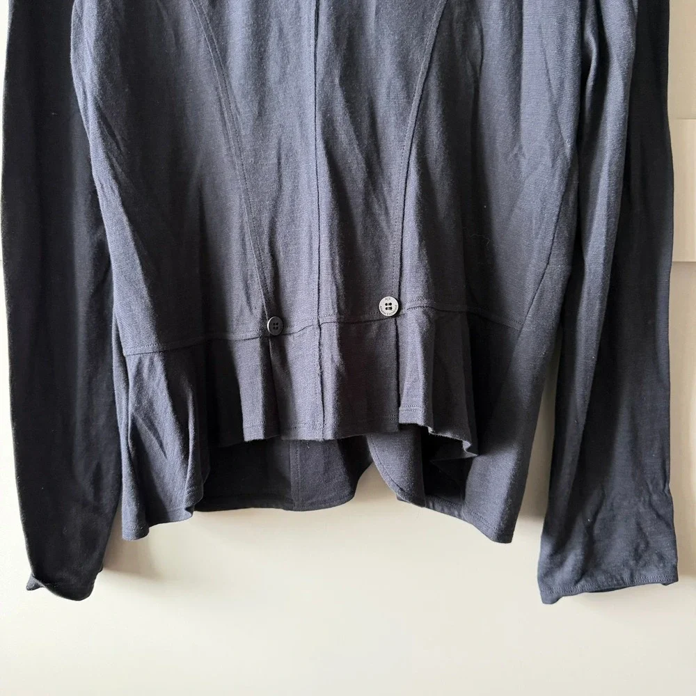 Armani Exchange Blazer Womens XL Black 100% Cotton Jersey Knit Single Button